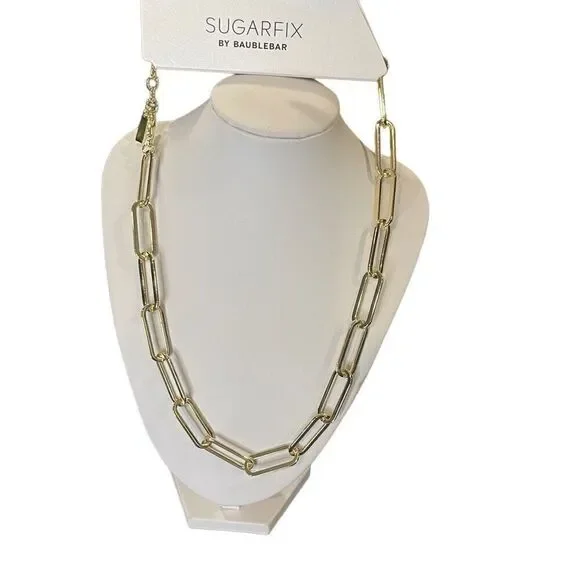 BaubleBar Jewelry Sugarfix Baublebar Womens Gold Link Paper